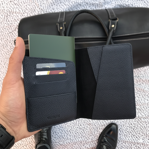 Luxury Genuine Leather Passport Cover – Minimalist Passport & Card Wallet.